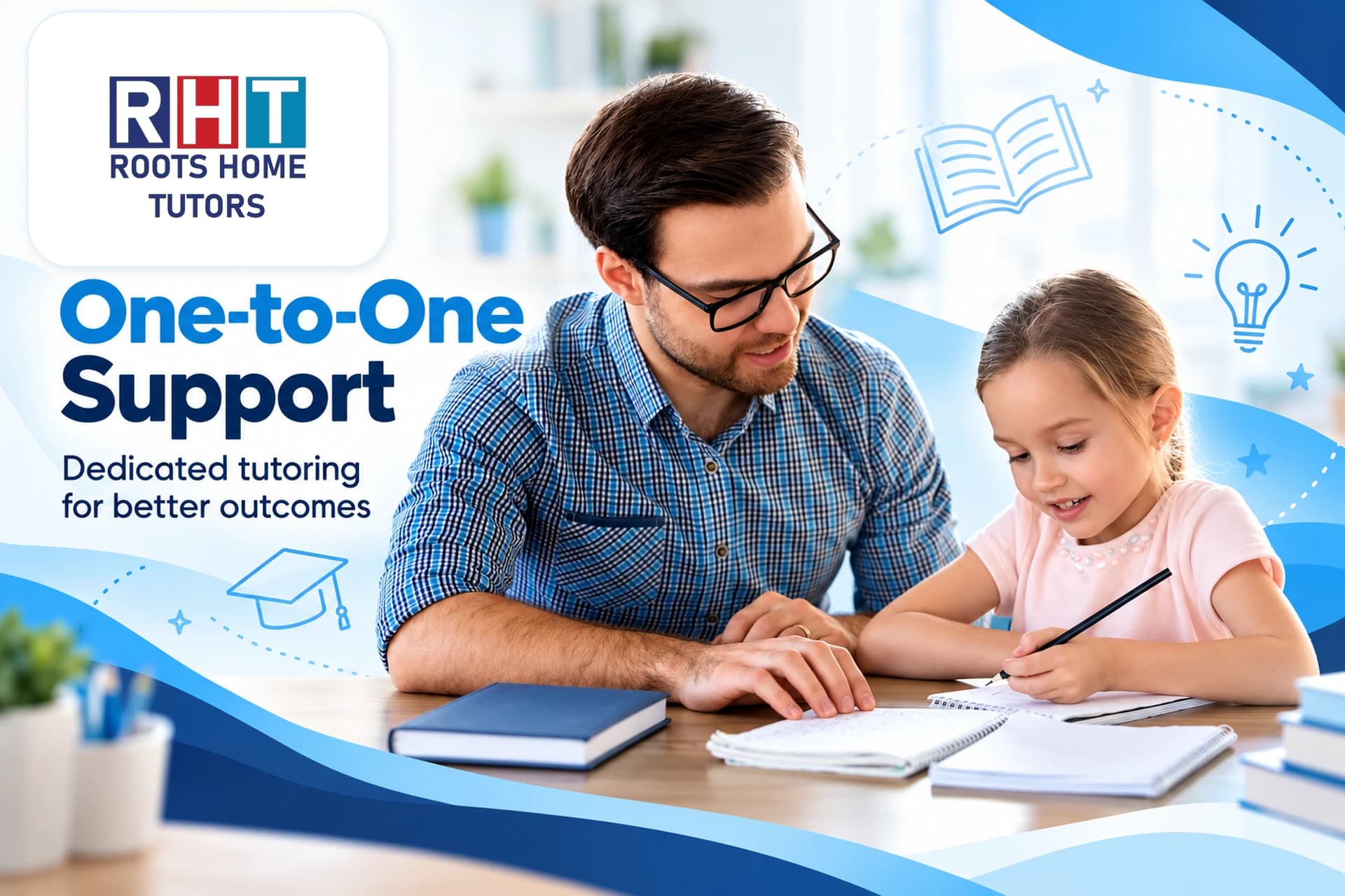 A tutor helping a student with schoolwork at home — Roots Home Tutors
