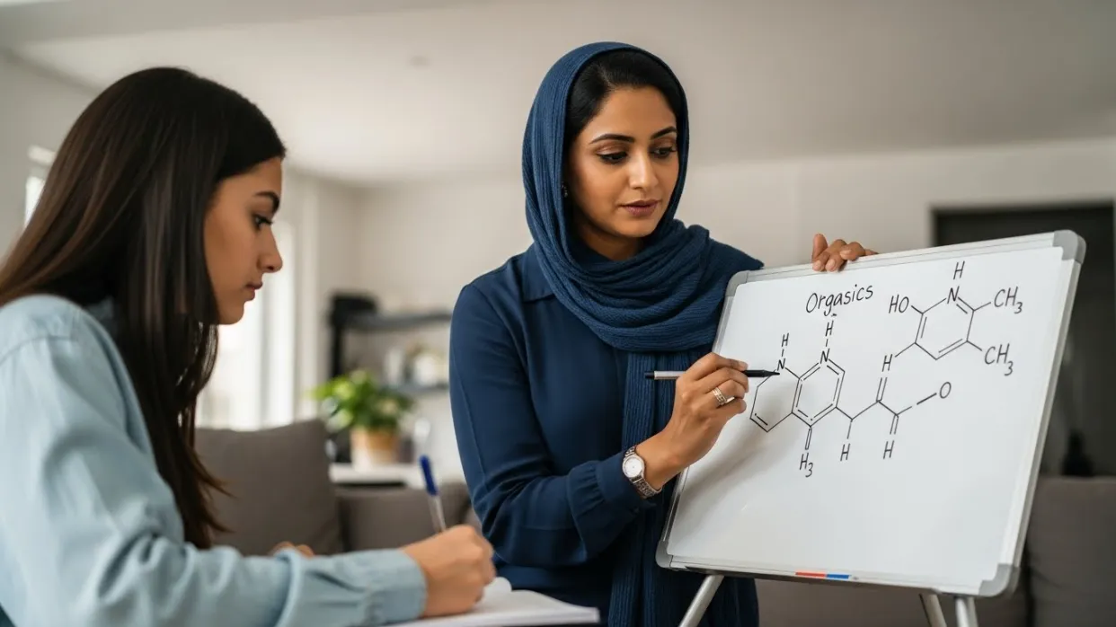 A Roots Home Tutors tutor teaching a student at home in Bahria Town Lahore