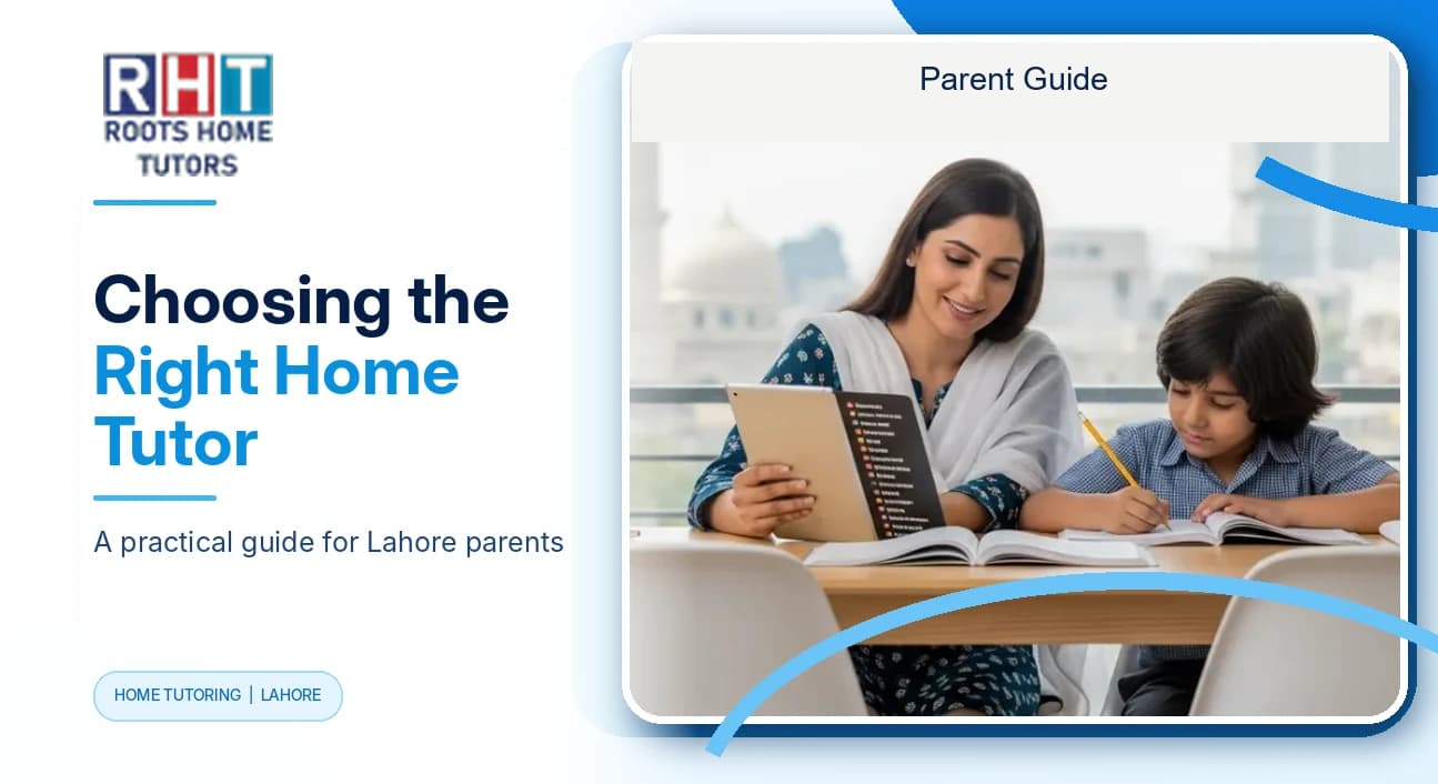 How to Choose the Right Home Tutor for Your Child in Lahore (Parent Guide)