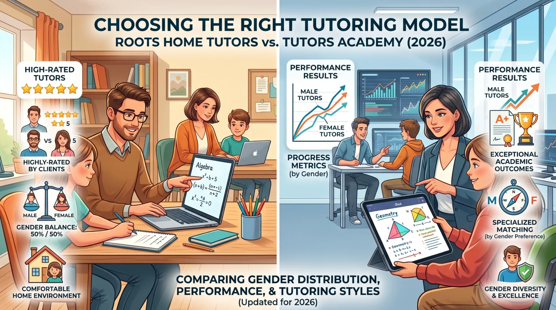 Roots Home Tutors vs Tutors Academy Male & Female Tutors Compared (2026)