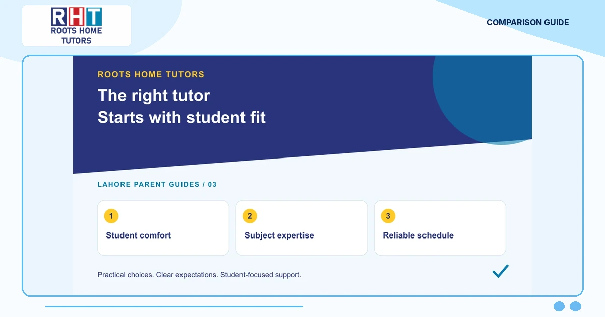 Roots Home Tutors parent guide: Student comfort, Subject expertise, Reliable schedule